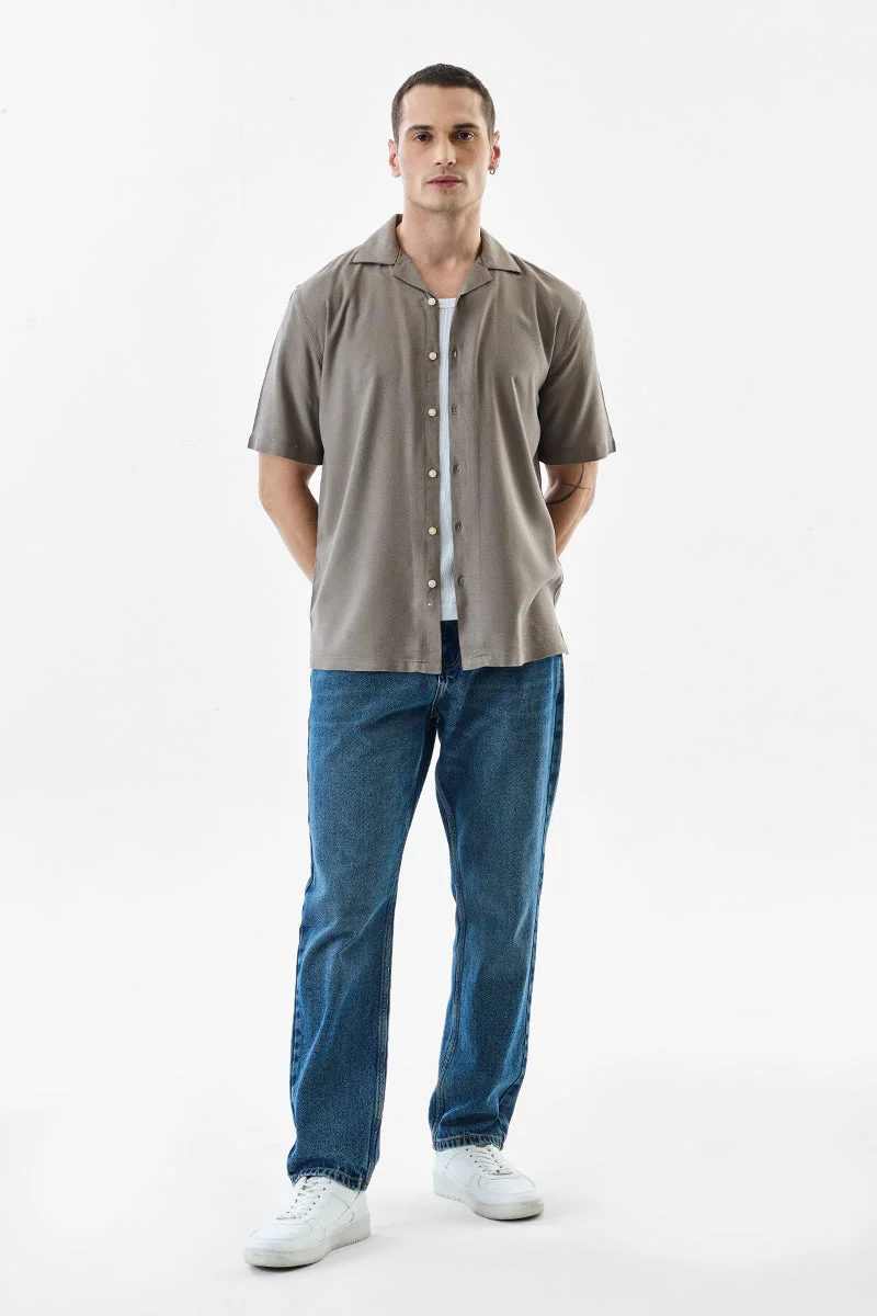 SNITCH Box Fit Linen Blend Shirt